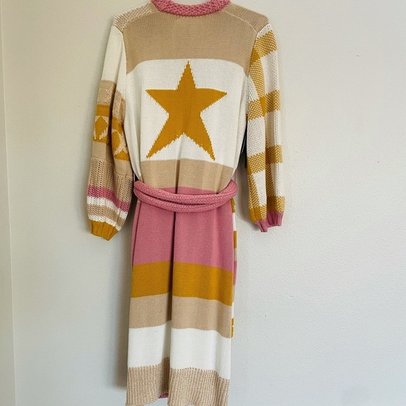 NEW Love Shack Fancy belted Grayson cardigan Duster Desert Sunset XS/S - Picture 12 of 16